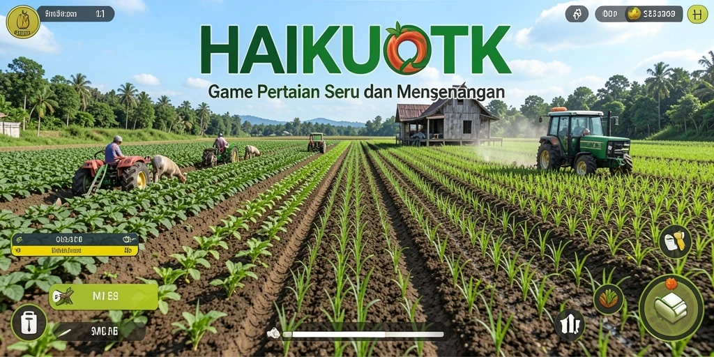 Gameplay HAIKUOTK yang menampilkan aktivitas pertanian.