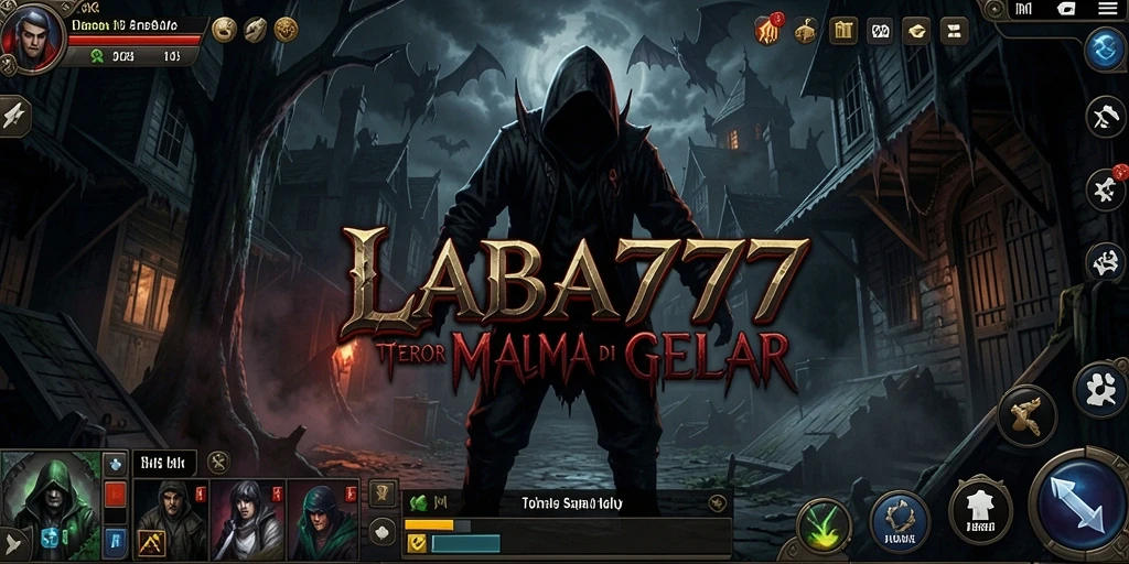 Tangkapan layar dari gameplay mencekam LABA777 dengan suasana horor yang intens.