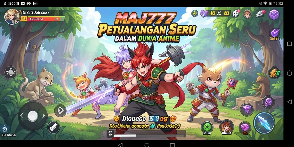 Tampilan seru dari gameplay anime di MAJ777.