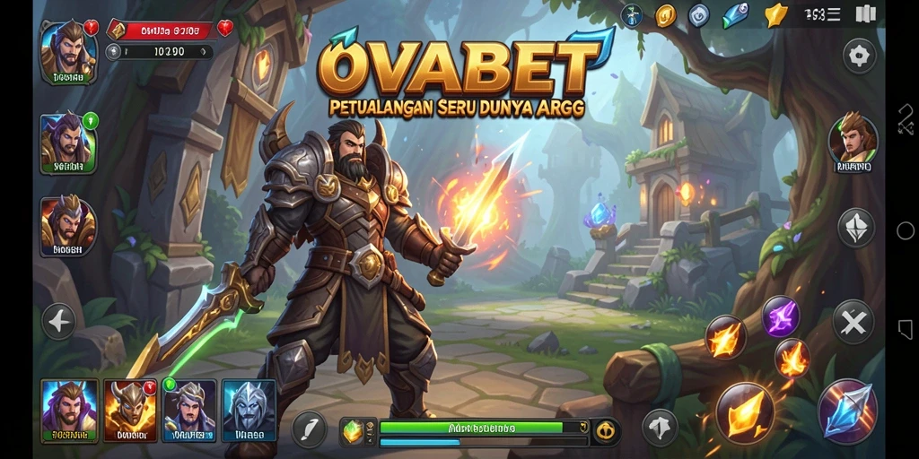 Tangkapan layar utama OVABET menampilkan pertarungan epik dalam dunia ARPG.