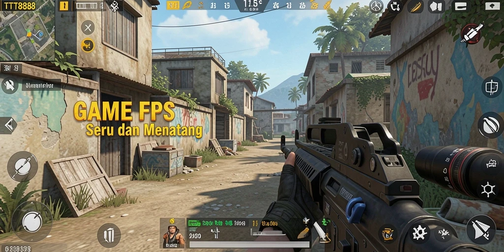 Screenshot gameplay TTT888 menunjukkan aksi menegangkan dalam pertempuran.